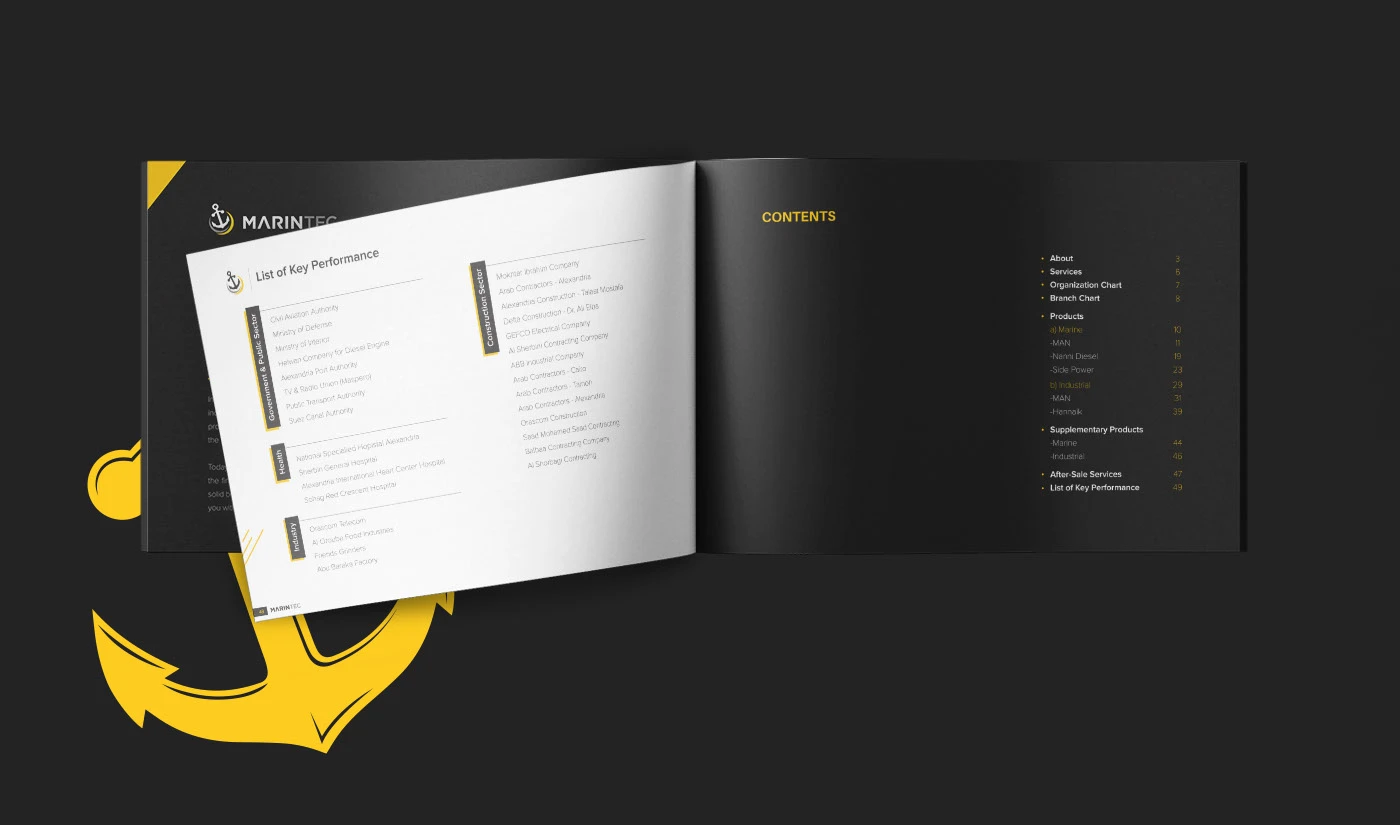 Marintec marketing collateral and presentations