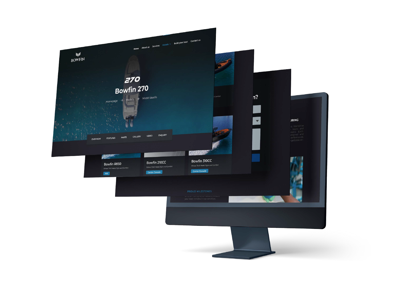 Bowfin website on laptop
