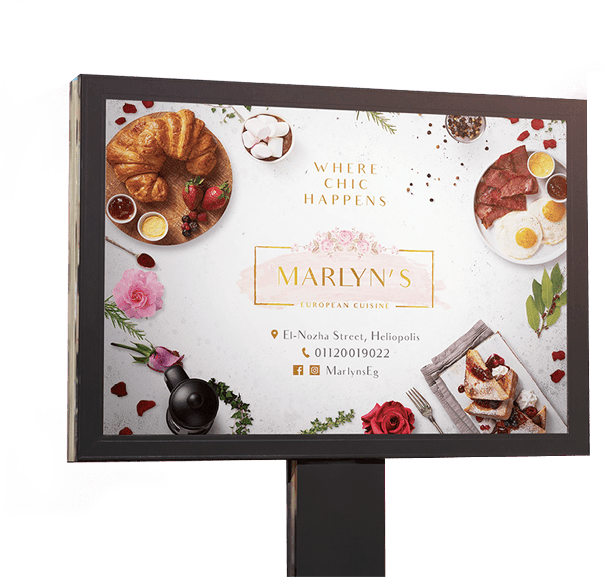 Marlyn's outdoor banner