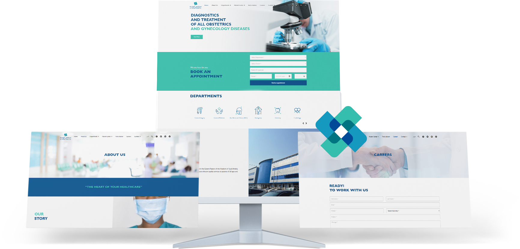 Al Yousif Hospital responsive website mockups