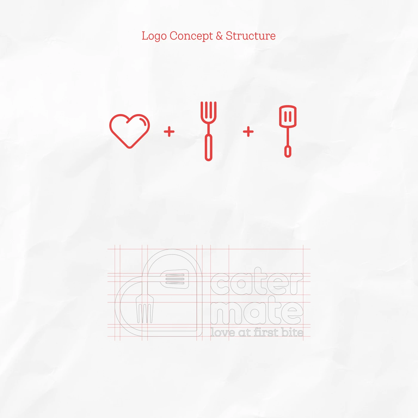 Cater Mate logo concept and grid