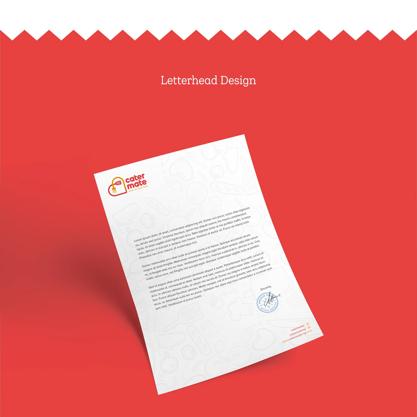 Cater Mate letterhead design