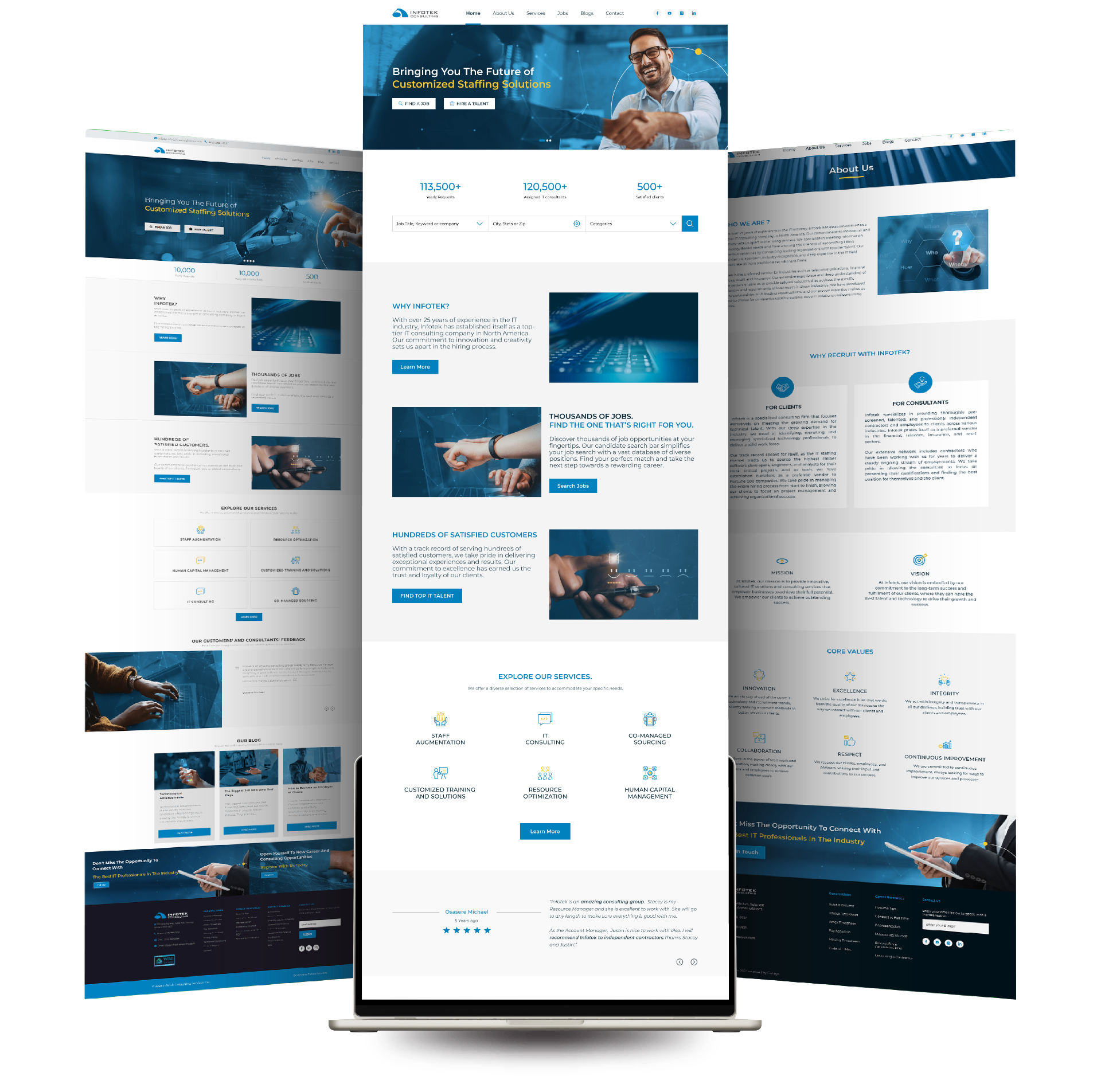 Infotek website — homepage and key pages